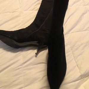 Black suede knee boots. Worn once.